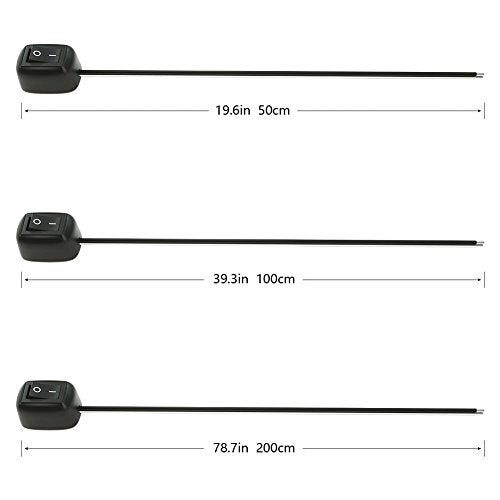 Jtron Car DIY Switch Water Drop Shape Button Switches Off/ON DC 12V for Fog Lights, DRL,LED Light Bar, etc （Cable:78.7" in - Image 2