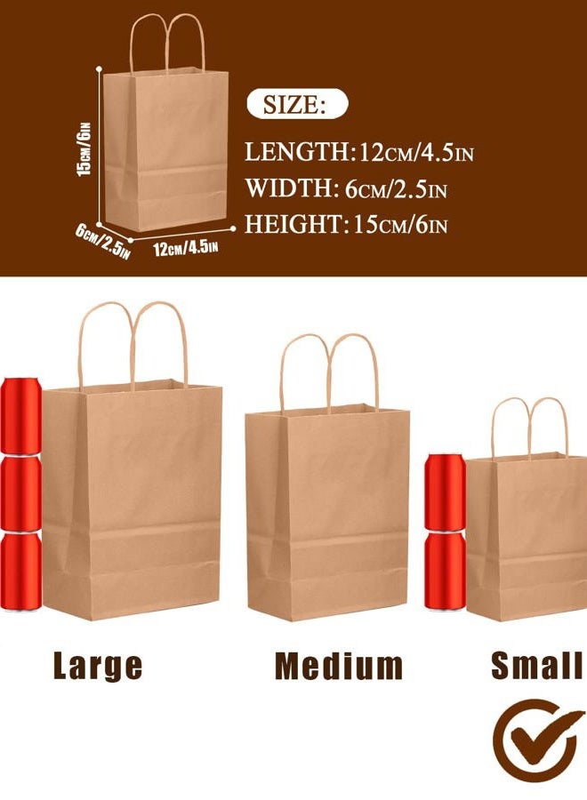Bakepacker 26-Pack Small Size Gift Paper Bags with Handles Bulk 8.3"x6"x3.15" Brown Party Kraft Shopping Bags - Image 5