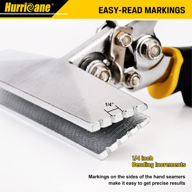 HURRICANE Sheet Metal Hand Seamer, 6 Inch Straight Jaw Sheet Metal Bender Tools for Flattening Metal, Bending Pliers with Ergonomic TyreGrip Handle - Image 5