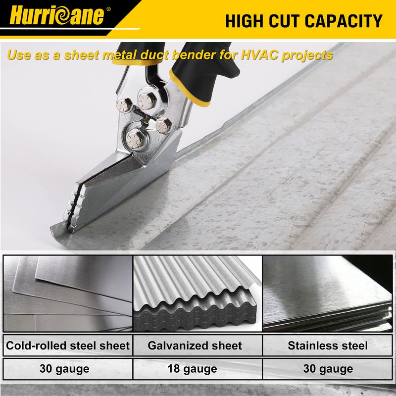 HURRICANE Sheet Metal Hand Seamer, 6 Inch Straight Jaw Sheet Metal Bender Tools for Flattening Metal, Bending Pliers with Ergonomic TyreGrip Handle - Image 4