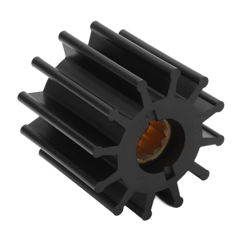 Water Pump Impeller: 12 Blades Copper & Rubber Material - High Wear Resistant Marine Impeller Replacement for GM 454, Ford 351 Marine Engine Cooling, Water Transfer, Bilge Water Pumping - Image 1