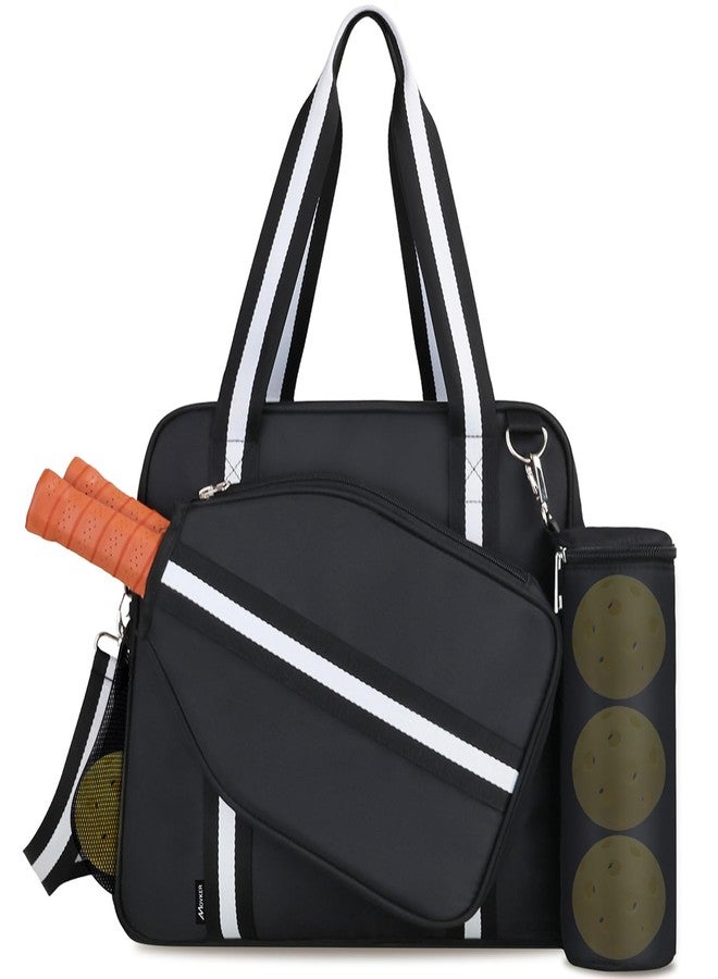 Movker Pickleball Tote Bag for Women Men with Racket Cover Pocket External Ball Bag and Adjustable Shoulder Strap Fence Hook - Image 1