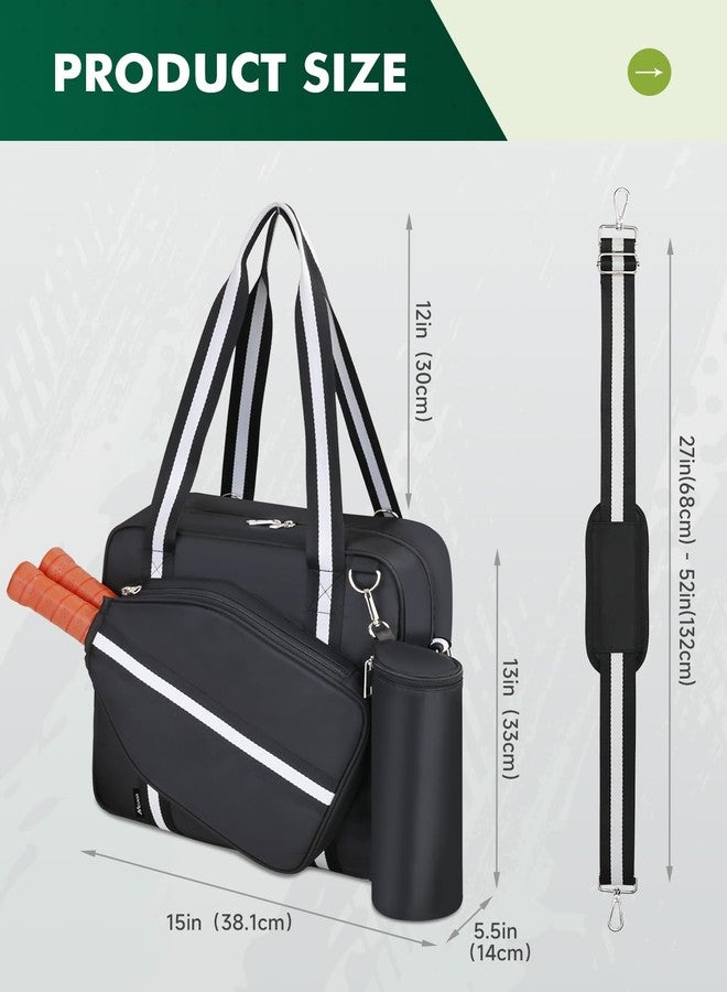 Movker Pickleball Tote Bag for Women Men with Racket Cover Pocket External Ball Bag and Adjustable Shoulder Strap Fence Hook - Image 3