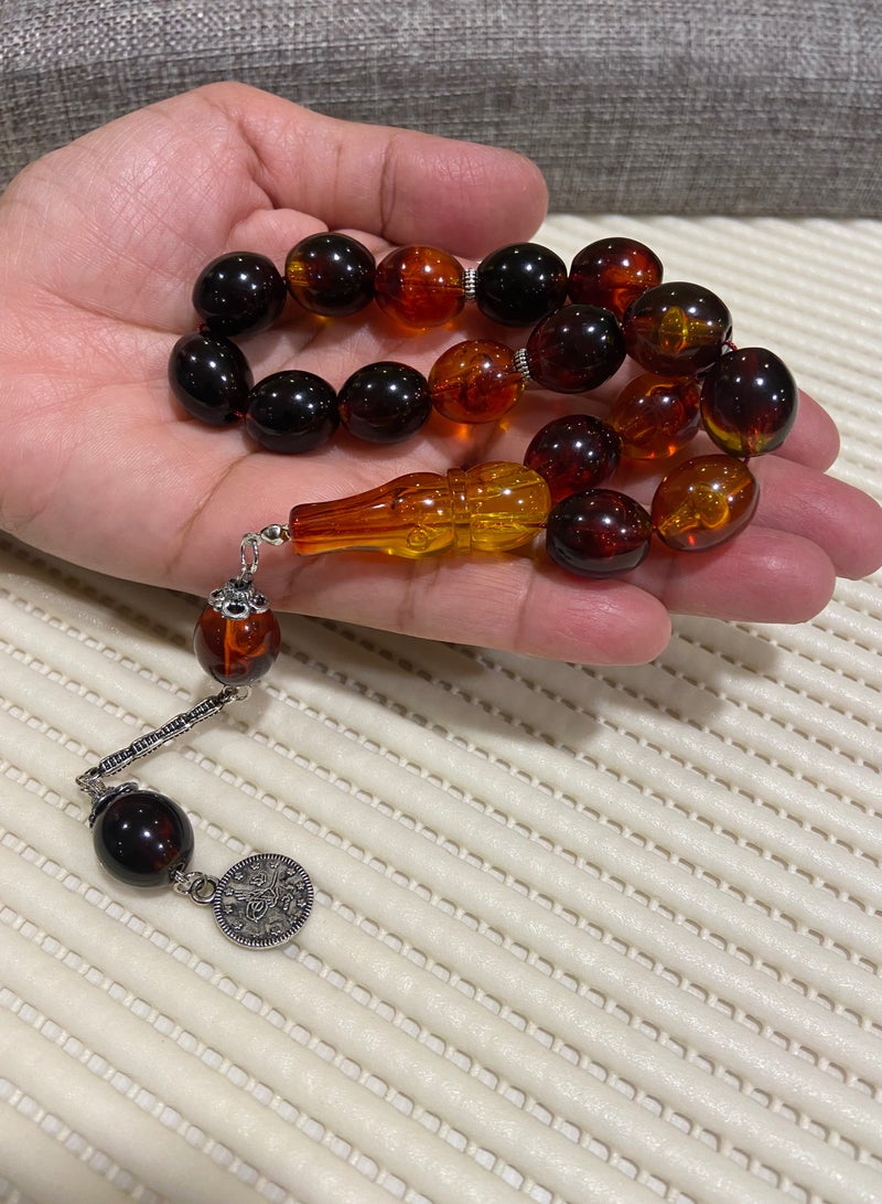 سبحة رجالية من الفاتوران عدد الخرز 17 ومقاس الخرز 13.5mm*15.5mm - Image 3