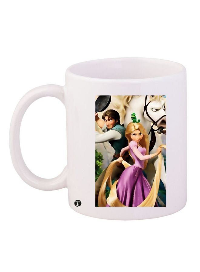 RYN Tangled Printed Coffee Mug White/Purple/Gold 11ounce