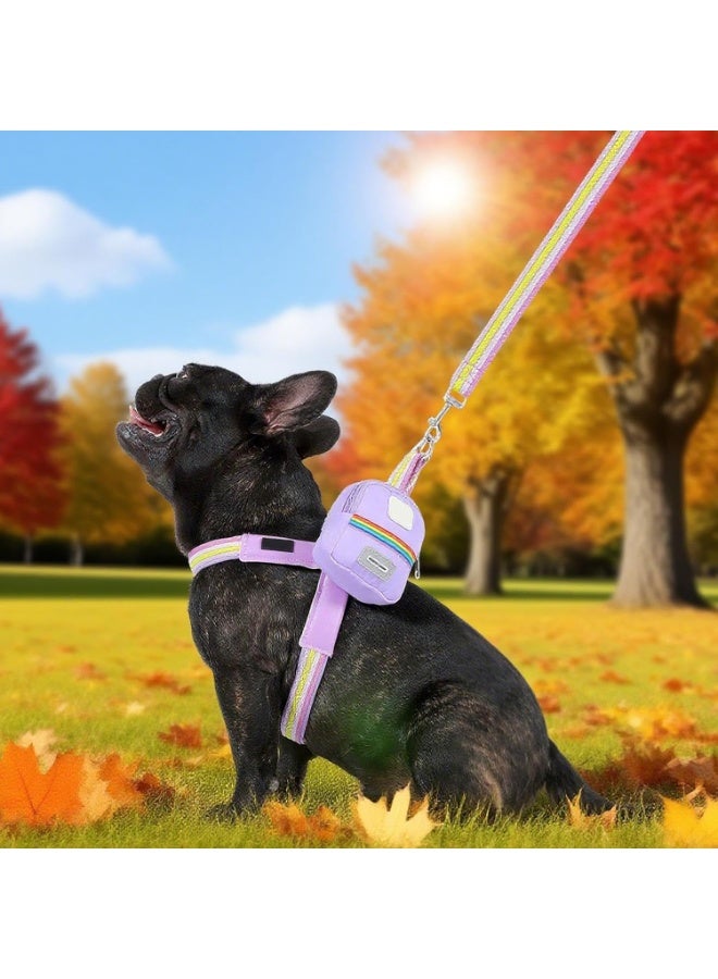 سحب الكلب مع مجموعة - سحب سترات الحيوانات الأليفة قابل للتعديل ، مع سحب ، مناسبة للمشي من الجلد PU ، مع مقبضات الأمان ، معدات الفناء الخلفي في حديقة المدينة ، ملائمة مريحة ، مناسبة للتدريب والمشي - Image 3