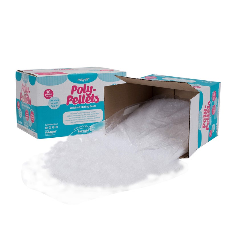 Fairfield Fairfield PolyFil PolyPellets Premium Polyester Weighted Stuffing Beads Stuffing for Stuffed Animals Toys Bean Bags Weighted Blankets and More 10Pound Box White