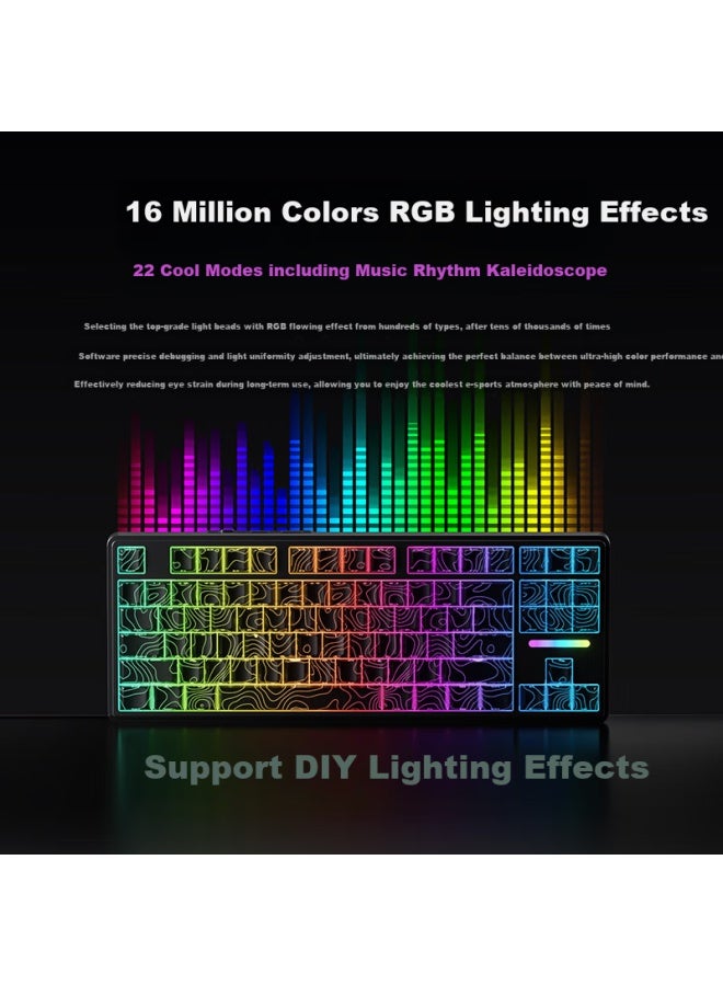 Ausdom H87 Mechanical Keyboard With High-line Wireless Bluetooth Wired Three-mode Gasket Customization 6-layer Filling Gaming E-sports Office Home Computer 10000mah High-speed Silver Axis - Image 4