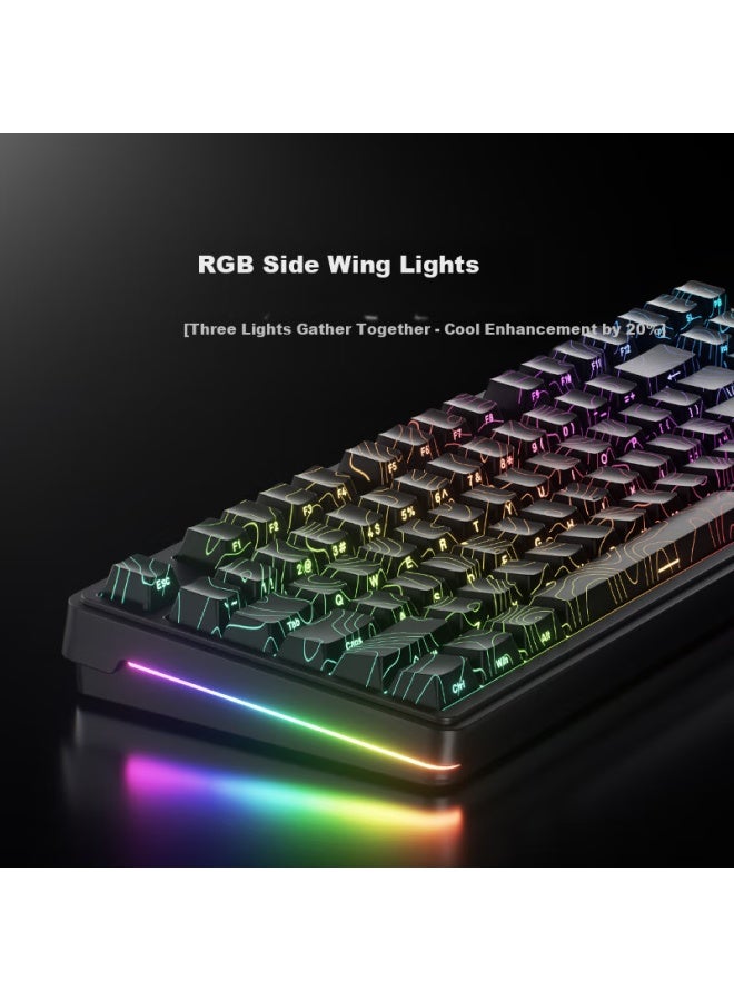 Ausdom H87 Mechanical Keyboard With High-line Wireless Bluetooth Wired Three-mode Gasket Customization 6-layer Filling Gaming E-sports Office Home Computer 10000mah High-speed Silver Axis - Image 5