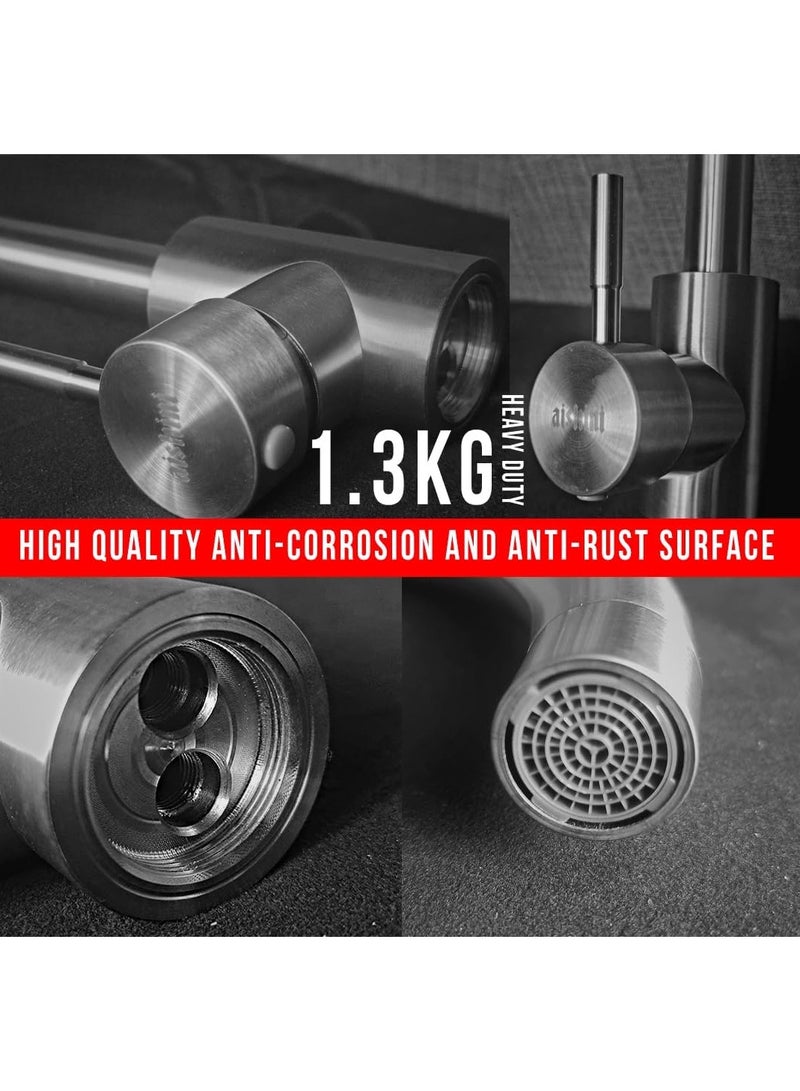 Stainless Steel Kitchen Faucet Tap, Kitchen sink faucet in chrome, single handle Deck mounted Hot & Cold water taps, 1.3kg Heavy Duty, 360 Degree Rotating (Chrome)  - Image 4
