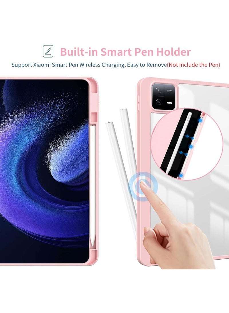 Generic - Pad 6/Pad 6 Pro Case 11.0 inch Auto Wake & Sleep Slim Trifold Stand Case Cover with Pencil Holder Clear Trasparent Back Shell Csae for Xiaomi Pad 6 - Image 1