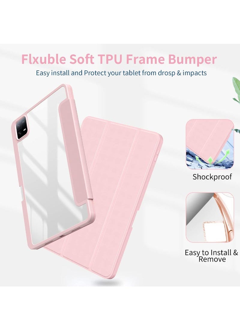 Generic - Pad 6/Pad 6 Pro Case 11.0 inch Auto Wake & Sleep Slim Trifold Stand Case Cover with Pencil Holder Clear Trasparent Back Shell Csae for Xiaomi Pad 6 - Image 1