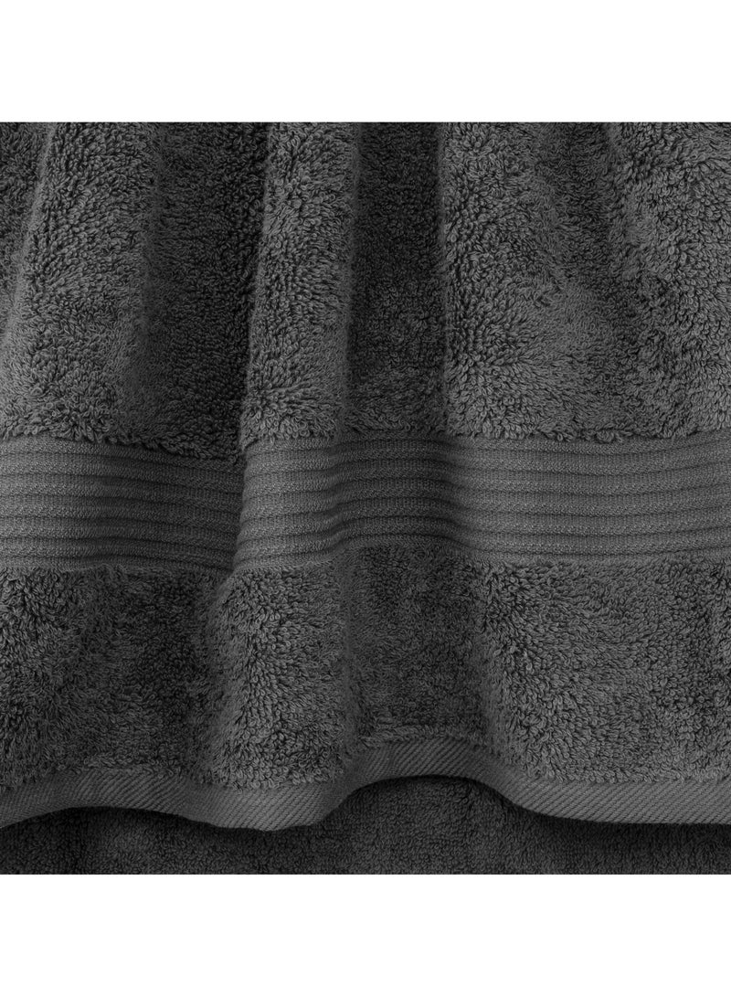 Safi Plus Towel Set Luxury Hotel Quality 500 GSM Genuine Combed Cotton, Super Soft & Absorbent Family Bath Towels 6 Piece Set -  2 Bath Towels, 2 Hand Towels, 2 Washcloths - Dark Grey - Image 4