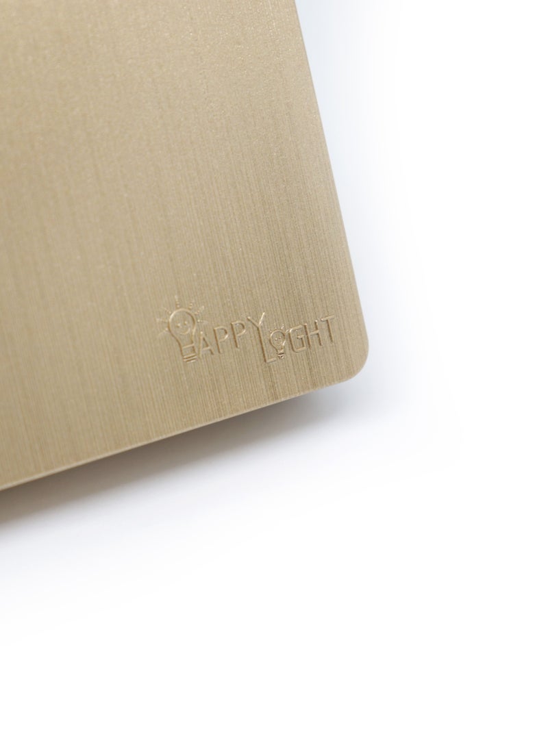 Happy Light Electric wall switch single button tripartite line, golden piano design - Image 2