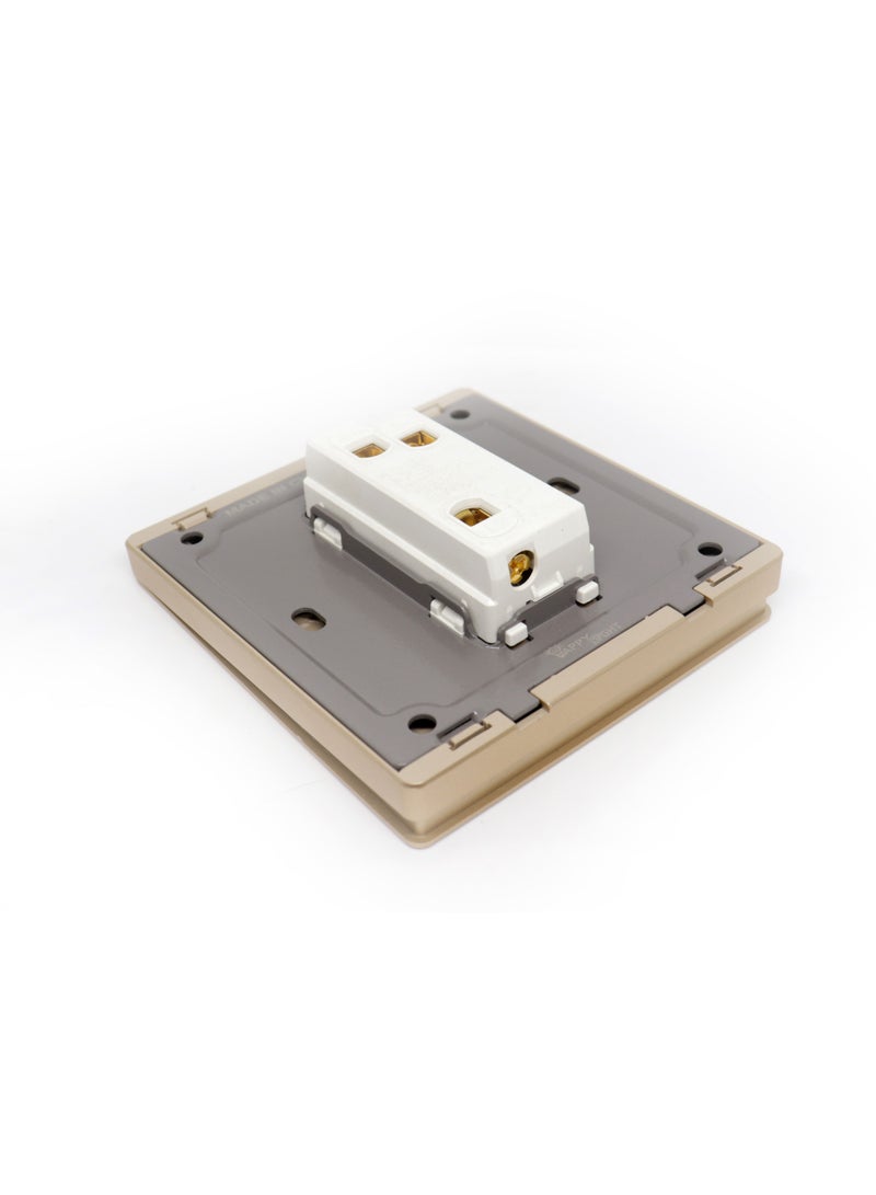 Happy Light Electric wall switch single button tripartite line, golden piano design - Image 4