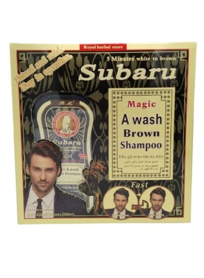 Subaru Brown Hair Dye Shampoo 2 pieces 200 ml - Image 1