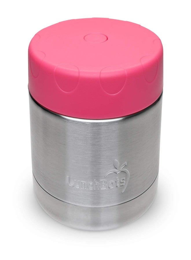 LunchBots 12oz thermos Stainless Steel Wide Mouth - Insulated thermos With Vented Lid - Keeps Food Hot or Cold for Hours - Leak-Proof Portable Thermal Food Jar is Ideal for Soup - 12 ounce - Pink - Image 1