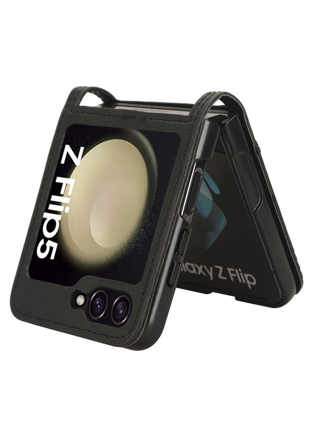 S-TOP Case For Samsung Galaxy Z Flip5 Magnetic Buckle Retro Texture Leather Phone Case - Image 4