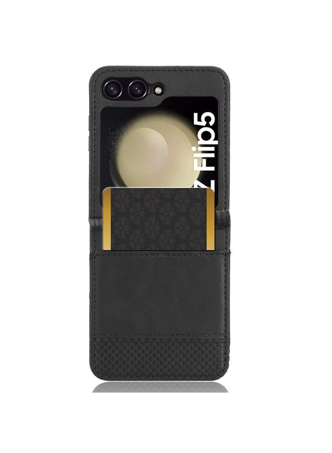 S-TOP Case For Samsung Galaxy Z Flip5 Magnetic Buckle Retro Texture Leather Phone Case - Image 2