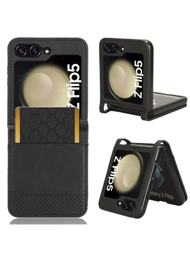S-TOP Case For Samsung Galaxy Z Flip5 Magnetic Buckle Retro Texture Leather Phone Case - Image 1