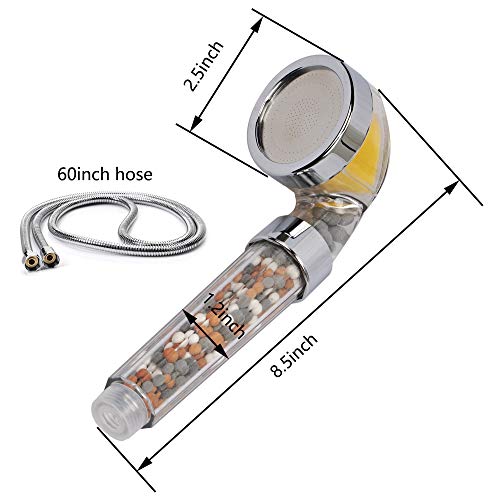SEANADO Vitamin C Filter Shower Head with Hose & 3 Replacement Balms - Handheld High Pressure Filtered Shower Head - Hard Water Softener with Citrus Smell for Dry Skin, Reduce Residual Impurities in Water - Image 4