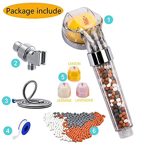 SEANADO Vitamin C Filter Shower Head with Hose & 3 Replacement Balms - Handheld High Pressure Filtered Shower Head - Hard Water Softener with Citrus Smell for Dry Skin, Reduce Residual Impurities in Water - Image 5