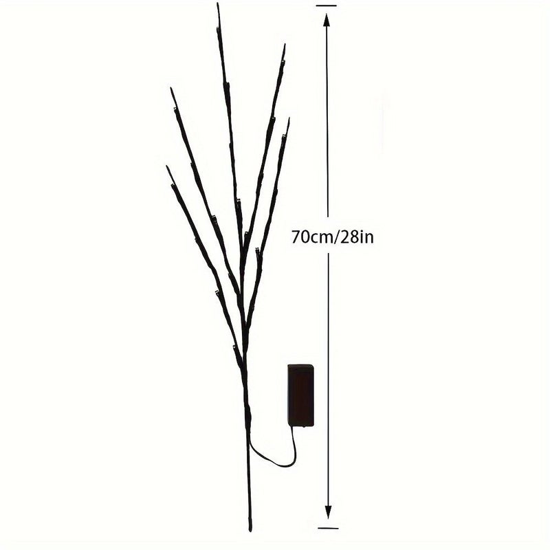 2pcs Brown Artificial Branch Lights Each With 20 LED Bulbs Durable Plastic Battery Powered Indoor Home Wedding Party Decor - Image 5