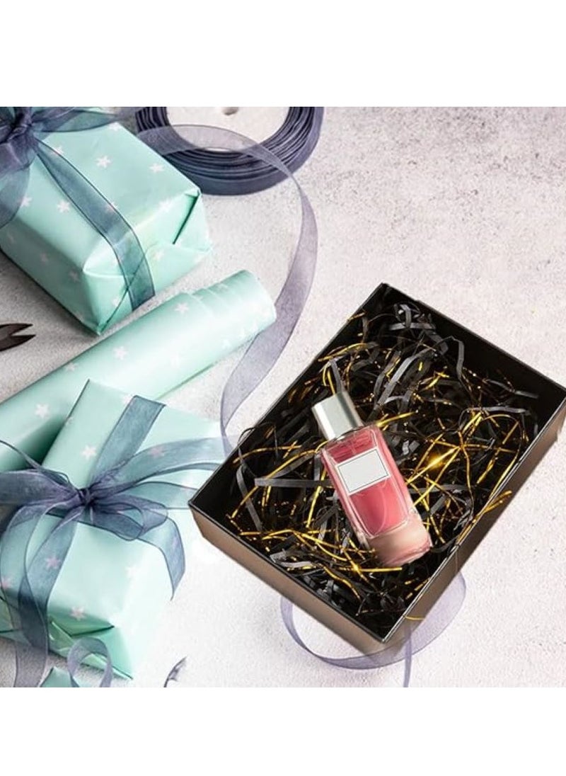 100 g Raffia Filling Material for Packages, A Mix of Black and Gold Filigree Shredded Tissue Paper, Filling Material for Packages, Gift Box, Gift Basket and Gift Basket  - Image 2