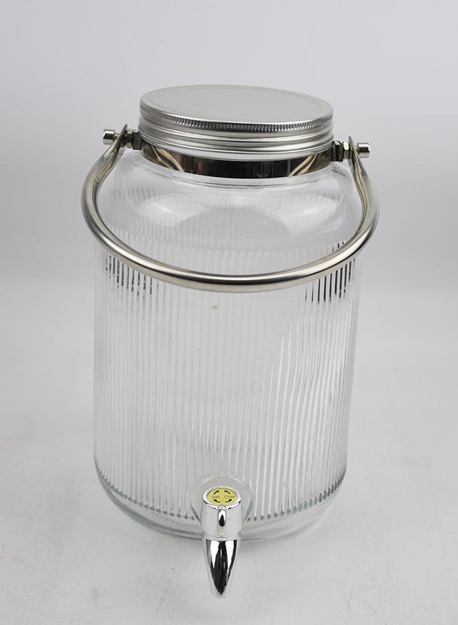 Orchid موزع مشروبات زجاجي سعة 6 لتر مع مقبض معدني وحامل - Image 2