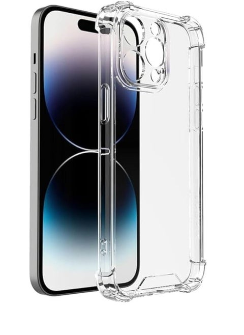 Shockproof Back Cover Case for Best Camera Protection Compatible with iPhone 15 Pro Shockproof Case with Reinforced Edges by Grabst (for iPhone 15 Pro), Silicone, Clear