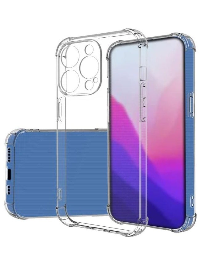 Shockproof Back Cover Case for Best Camera Protection Compatible with iPhone 15 Pro Shockproof Case with Reinforced Edges by Grabst (for iPhone 15 Pro), Silicone, Clear