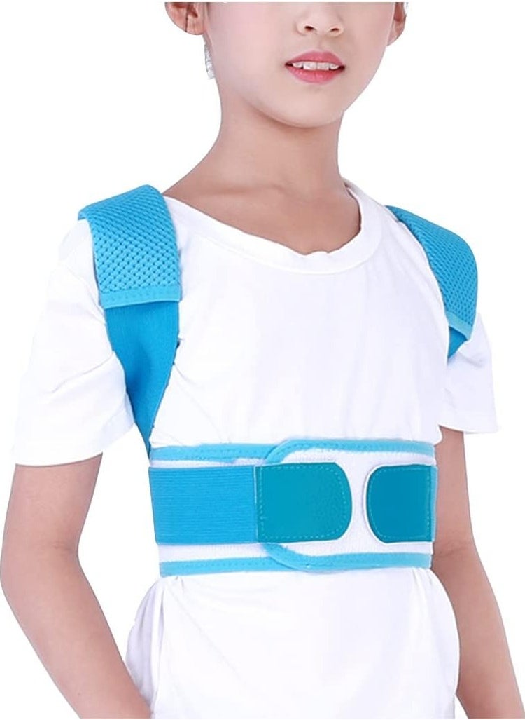 Mmmon Kid Anti Myopia Posture Corrector Student Prevent Humpback Back Posture Brace Children Back Straightener (Blue,Size L)  - Image 1