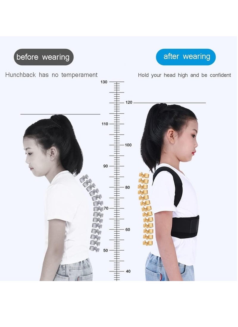 Mmmon Kid Anti Myopia Posture Corrector Student Prevent Humpback Back Posture Brace Children Back Straightener (Blue,Size L)  - Image 2