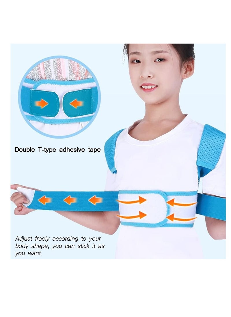 Mmmon Kid Anti Myopia Posture Corrector Student Prevent Humpback Back Posture Brace Children Back Straightener (Blue,Size L)  - Image 4
