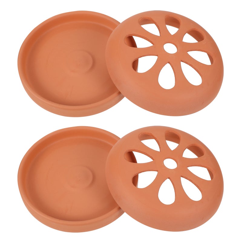 2pcs Terracotta Burner Portable Holder For Home Patio Pool Side Camping Hiking Fishing - Image 1