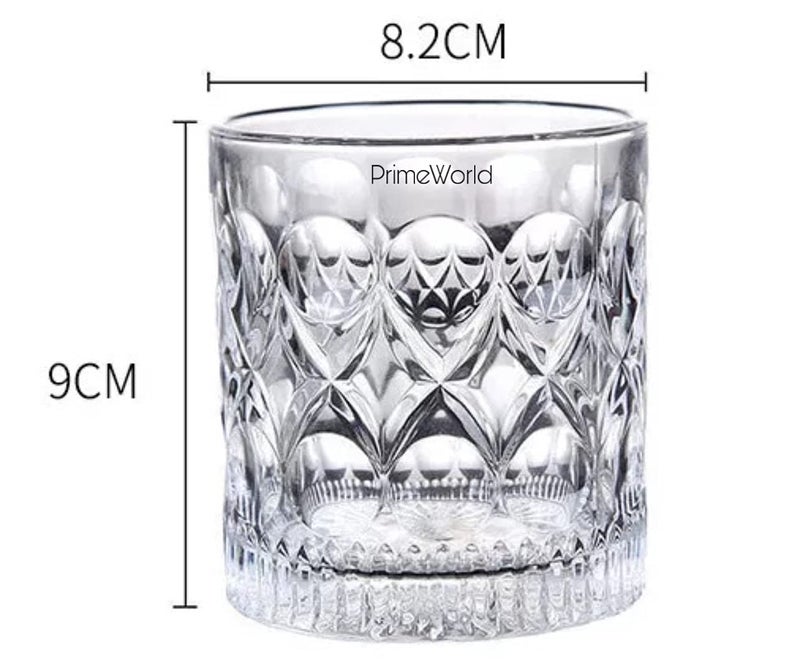 PrimeWorld طقم كؤوس ويسكي كريستال أوروبي من كريستاليريا 6 قطع - 300 مل زجاج بار لشرب البوربون، الويسكي، السكوتش، الكوكتيلات، الكونياك - كؤوس كوكتيل قديمة الطراز - Image 5