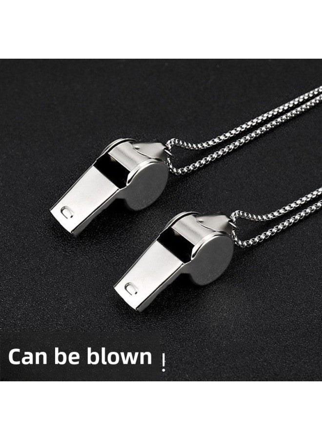 Generic Whistle Necklace Men's And Women's Coaches Do Not Fade Student Titanium Steel Whistle Pendant Sports Cheer Referee Hanging Chain Tide-Color:Multifunctional Whistle [titanium Steel Keel Chain] One Pack - Image 2