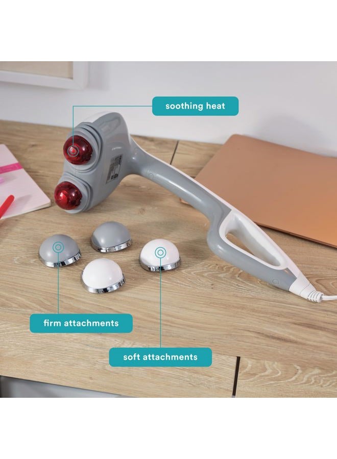 HoMedics مدلك ظهر - مدلك تلقائي حراري للظهر والجسم والرقبة مع رؤوس دوارة مزدوجة، عقد قابلة للتبديل، للكتفين والساقين والقدمين، أبيض - Image 3