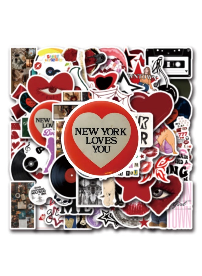 NIBEMINENT 55 Pcs Downtown Y2K Girls Deco Kit Waterproof Stickers, High Definition Printing Bright Colors, Suitable for Laptop Skateboard Luggage Water Bottle Guitar DIY - Image 2