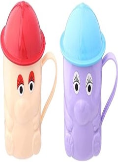 Lamsa Plast Lamsa Plast Plastic Bear Shape Mugs Set, 2 Piece assorted color 