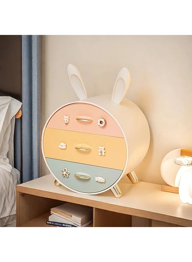 Colorful Golden Plating Little Rabbit Hairpin Desktop Storage Box Multi Layer Drawer Cosmetic Organizer - Image 5