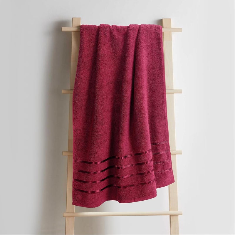 SPREAD SPAIN 100 Cotton Towels for Bath Towels for Bath Large Size Roman Bath Towel Soft Fluffy and Absorbent 600 GSM 1 Piece Bath Towel for MenWomen 75 cms x 150 cms Marsala New - Image 1