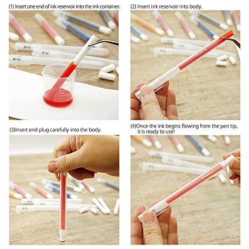 Kuretake Karappo Pen, Fine Brush tip 5pcs set, Empty refillable ink pen, for lettering, calligraphy, illustration, drawing, Made in Japan - Image 5