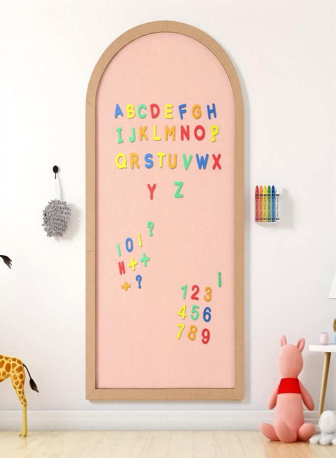 Feifeiya Camel Blush Large Magnetic Arch Wall Decal with Wooden Frame 39.3"x17.5" Arch Magnetic Chalkboard Self Adhesive Wall Board Sticker with 36 Magnet Letters Chalk Board Wallpaper Roll - Image 1