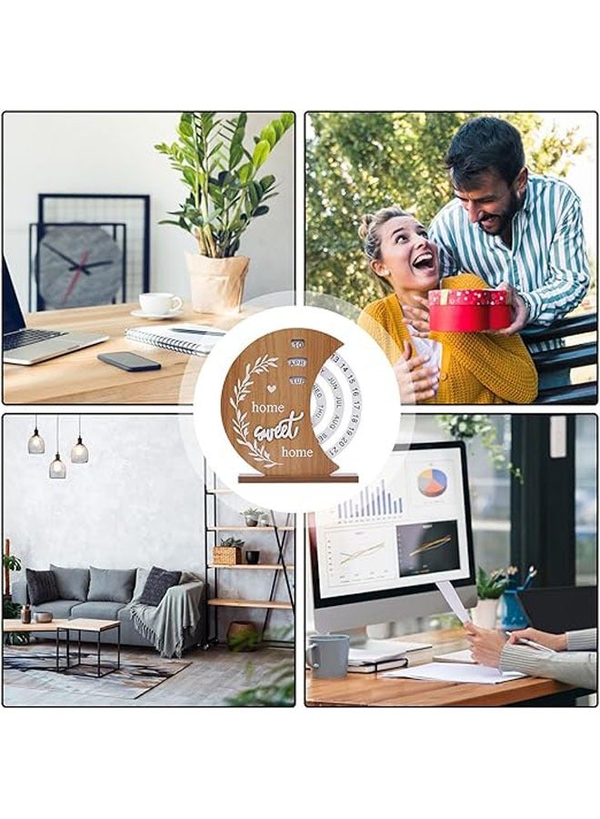 general Timeless Calendar, Timeless Wood Wall Calendar, Manual Rotating Moon Disc Calendar, Vintage Wooden Timeless Calendar for Desks, Office, Home Decoration - Image 3