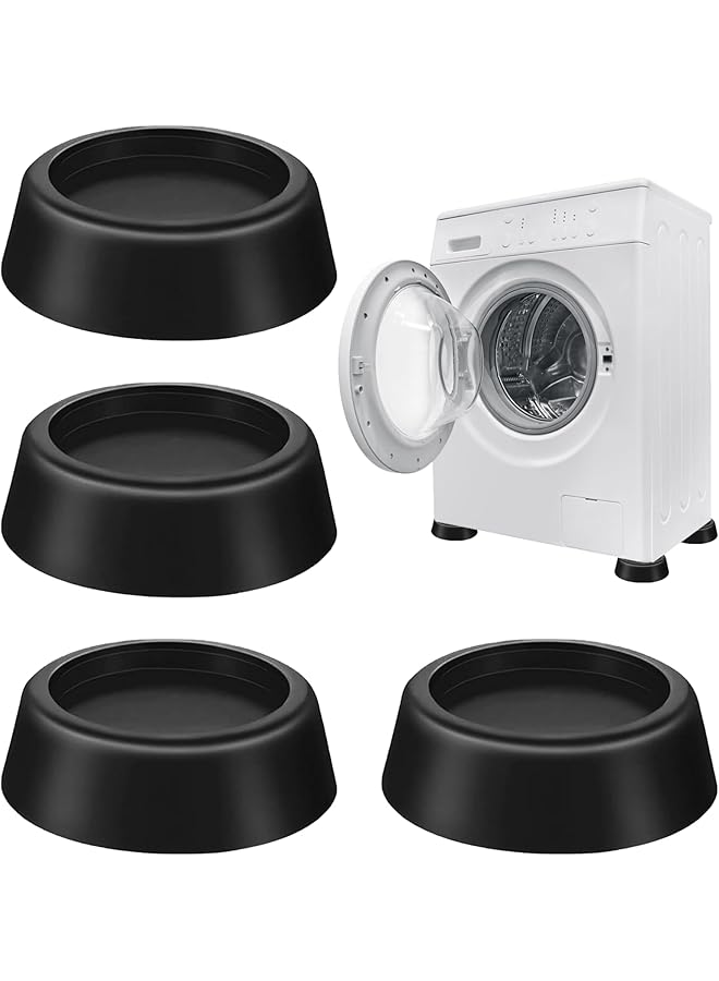 erorex 4 Pack Anti Vibration Pads For Washing Machine Support Stand Mat Rubber Shock Absorber For Washer And Dryer Appliance Stabilizer Feet Easy Install Noise Reduction Floor Protection - Image 1