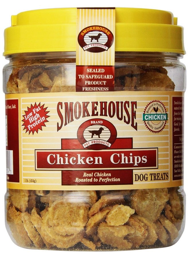 Smokehouse - 100Percent Natural Chicken Chips Dog Treats, 1Pound - Image 1