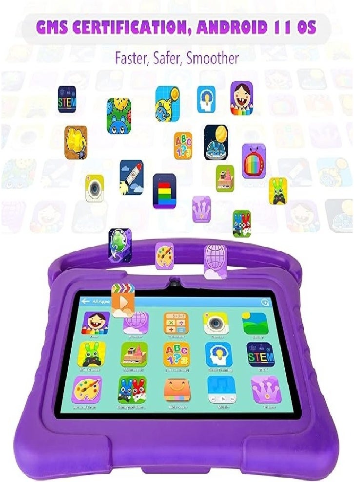Kids Tablet, 7-inch 32GB Tablet, for Ages 3-14 with Eye Protection, Education, Parental Controls, Tablet with Purple Silicone Case - Image 4