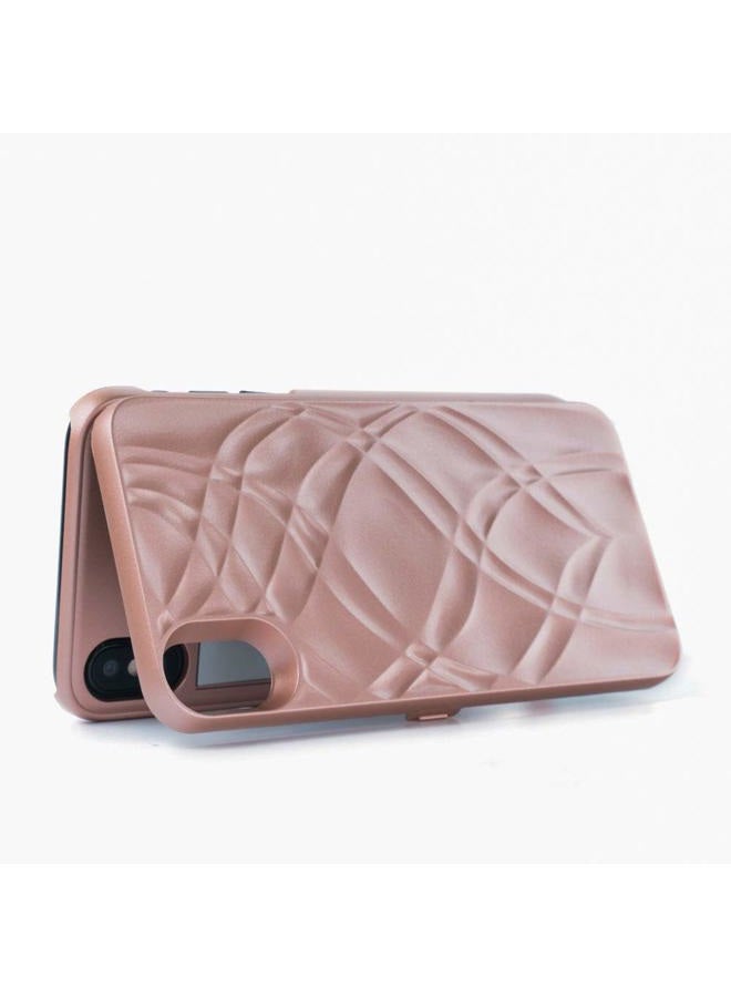 W7ETBEN iPhone Xs Max Case,Hidden Back Mirror Wallet Case with Stand Feature and Card Holder for Apple iPhone Xs MAX 6.5" (Rose Gold) - Image 4