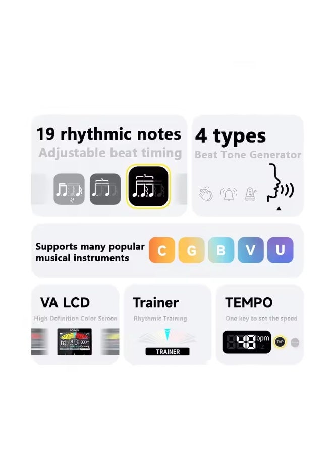 DONNER DBM-100 Electronic Metronome For Guitar, Piano, Guzheng, Drums and Metronome For Musical Instruments Portable Custom - Image 2